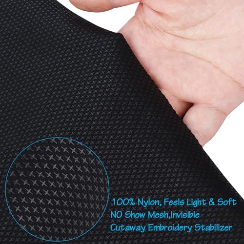 Simthread Fusible No Show Mesh Cut Away Stabilizer Black Color - color: Black