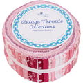 Threadart Pink Prints Jelly Roll - 40 Precut 2.5" Cotton Strips - color: Pink Prints