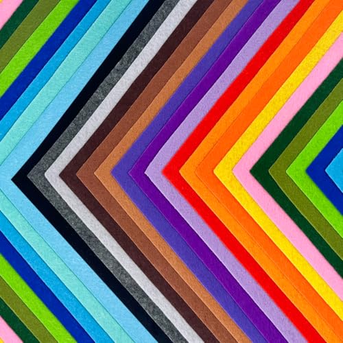 77Pcs Stiff Felt Sheets, 1mm Thick Felt Fabric Squares for Sewing & DIY - color: Rainbow
