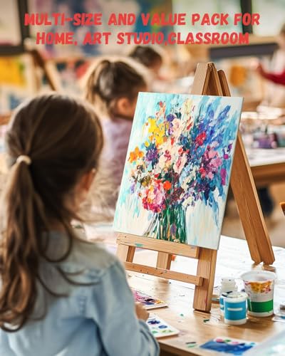 Simetufy 4 x 6 inch 12 Pack Small Painting Canvas Boards- Gesso Primed - size: 4"x6"