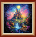 Foxhool Stamped Cross Stitch Kits,11CT Printed Cross Stitch Pattern Full Embroidery Kits for Beginner Needlepoint Kits& Magic Castle 18x18 inch - color: ColorSet24