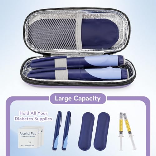 SMYV Insulin Cooler Travel Case with 2 TSA Approved Ice Packs, Purple - color: Eva Purple
