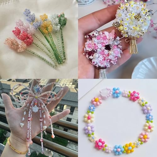 11200pcs Glass Seed Beads for DIY Crafting Bracelet Necklace Embroidery Jewelry Making Supplies (3mm, 400pcs/Color, 28 Colors, Red Scheme) - color: Red