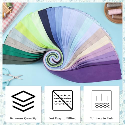 Jelly Roll Fabric, 40 PCS Jelly Roll, Blue-Green Series Quilting Fabric - color: Blue-green Series