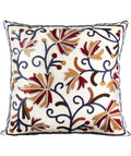 Embroidered Throw Pillow Cover, 20x20 Inch, Fall Floral - color: Fall Flower, size: 20" x 20" (Pack of 1)