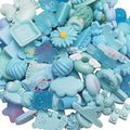 Chenkou Craft 50pcs Lots Mix Assorted Baby-Blue Craft DIY Flatbacks Resin Flat Back Buttons Scrapbooking (Blue) - color: Blue