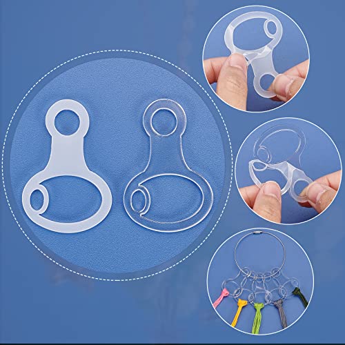 PH PandaHall 30pcs Embroidery Floss Organizer, Clear Acrylic Thread Drops Floss Cross Stitch Bobbins Gourd Shape Thread Bobbin for Cross Cotton Thread Craft DIY Sewing Storage Thread Holder 1.3x2inch - size: 3.35x5cm