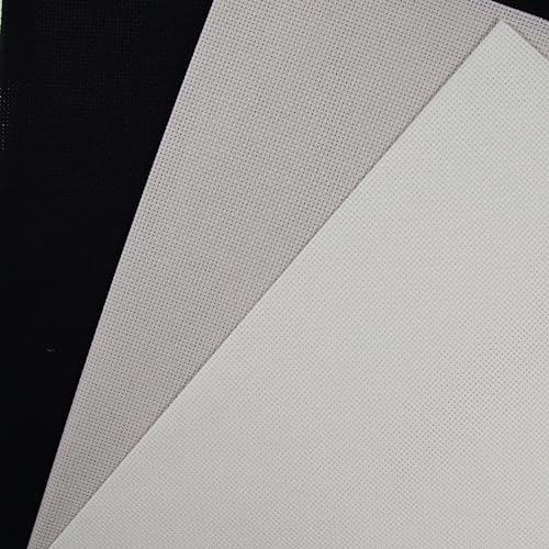 KCS 3 pc of 12" x 18"(30cmx45cm) 16CT Counted Cotton Aida Cloth Cross Stitch Fabric (Antique White+Pearl Grey+Black) - color: Antique White+pearl Grey+black