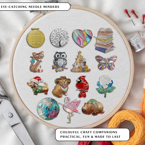 Needle Minder Magnet, Magnetic Needle Minder, Needle Minders Magnetic Cross Stitch Accessories, Magnetic Needle Holder, Life Tree, Butterfly, Cats, Owl, Heart (Squirrel) - size: Squirrel