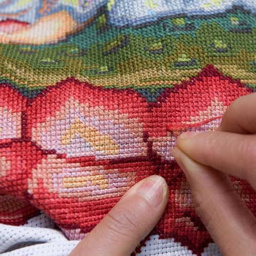 Essentials By Leisure Arts Aida Cloth, 14 Count, White, 12pc, Bulk, Cross Stitch Fabric, Embroidery Fabric, Cross Stitch Supplies for Crafting, Stitching, and Sewing Projects 15X18 - color: White