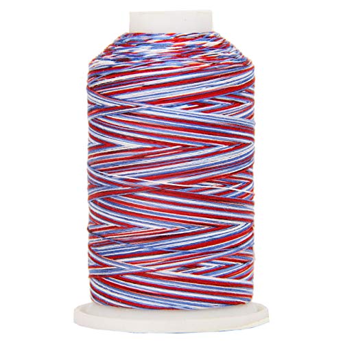 ThreadArt Multicolor Cotton Thread, 600M 40/3, Patriotic 0119 - color: Patriotic