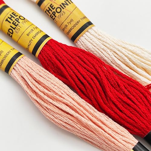 Howie's Needlepoint Needlepoint Kits, 18CT Printed Embroidery Pattern Starter Kits, Stamped Patterns Canvas Kits(Red Peppermint,4x4inch) - color: Red Peppermint