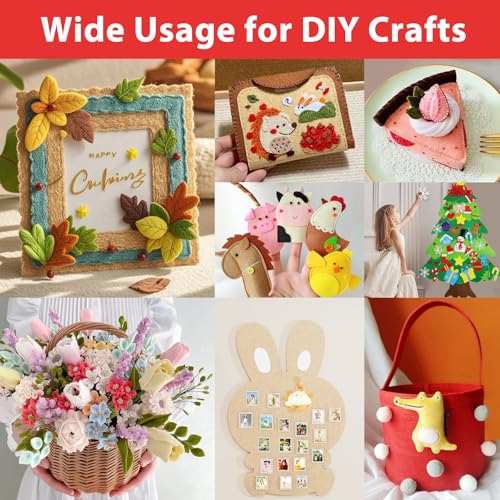 80 Pcs Wool Blend Felt Squares Sheets Bulk, 12"x12", 1MM Thick - size: 12'' x 12''- 1MM Thickness