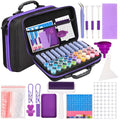 MERATIA Diamond Painting Storage Case Organizer, 40 Slots with Accessories - color: Purple-10 square+30 round bottles