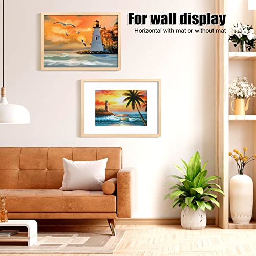 KINLINK A2 Picture Frame, Natural Solid Wood Frame with Acrylic Plexiglass 16.5 x 23.5 Frame for Pictures A3 with Mat or A2 without Mat, Wall Mounting Display Photo Frame 1 Pack - color: Natural, size: A2