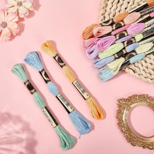 24 Skeins Embroidery Floss 8m Cross Stitch Thread Set - color: Colorful