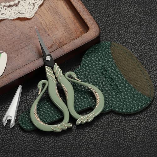 YOUGUOM Sharp Detail Scissors with Cover, Small Sewing Shears - color: Light Green