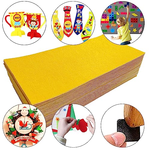 Jtnohx Self Adhesive Felt Sheets Adhesive Backed Felt Fabric Yellow 33Pcs - color: Yellow
