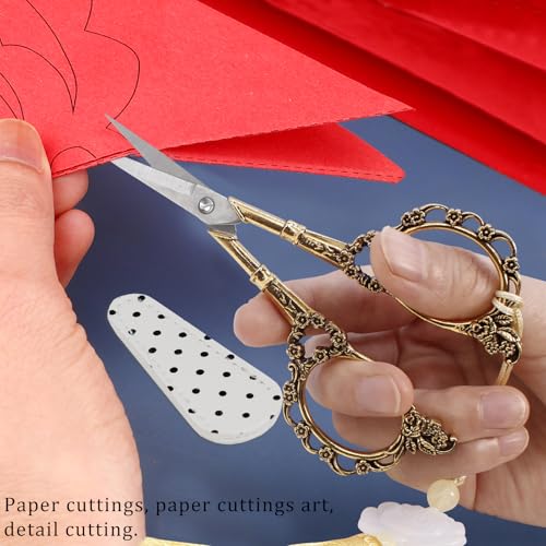 BIHRTC 4.5Inch Embroidery Stainless Steel Scissors with Leather Cover Tassel DIY Tools Dressmaker Small Shears Precision for Crafting Thread Cutting Sewing DIY Artwork Housework - size: 4.5inch, style: Style 1102