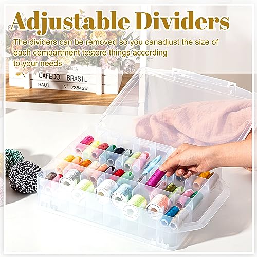 Mifoci 1 Pcs 46 Grids Thread Holder, Double Sided Sewing Thread Organizer