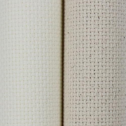 KCS 2 pc of 15" x 18"(38cmx45cm) Counted Cross Stitch Cotton Aida Cloth Needlework Fabric Box (Antique White+Oatmeal, 14CT) - color: Antique White+oatmeal, size: 14CT