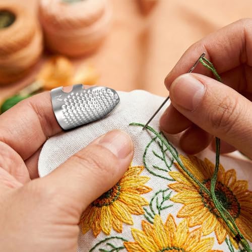 6PCS Sewing Thimble, Metal Finger Protector, Quilting Craft Accessories for Hand Sewing Knitting Needlework