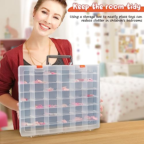 2 Packs Large 48 Grids Clear Plastic Organizer Boxes with Dividers - color: Clear -- 2PCS