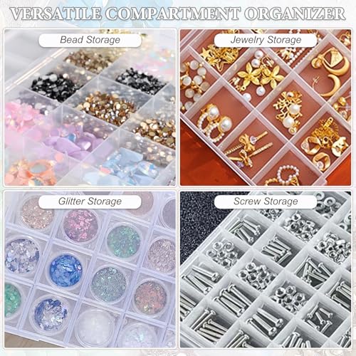 SUTOKAKA 24 Grids Plastic Bead Organizer - size: 24