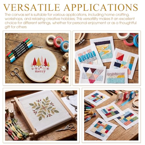 Yinder 17pcs 18 Mesh Needlepoint Canvas Kit Needlepoint Painted Canvas - color: Yellow