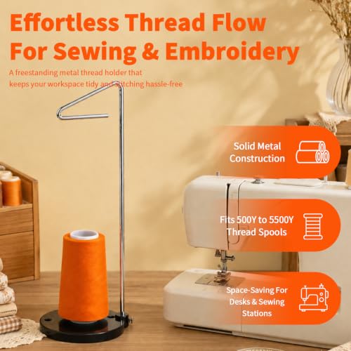 Thread Stand for Sewing, Metal Cone Holder for Sewing Fits 500-5500Y Cones