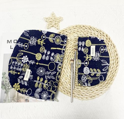getgto 2 Pcs Makeup Bags, Large Cosmetic Bag Travel Toiletry Bag - color: Blue-tree