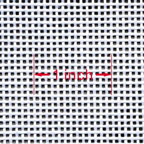 13 Mesh Needlepoint Canvas 17"x20" White Blank Pure Cotton Fabric for Embroidery & DIY Handmade Crafts & Cross Stitch