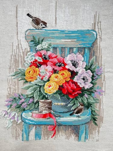 RIOLIS 2299 Garden Flowers Counted Cross Stitch Kit 11.75 x 15.75 in - style: Garden Flowers 2299