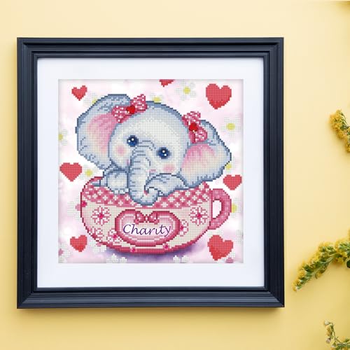 DIAMOND DOTZ Charity Elephant Diamond Painting Kit for Adults with Gems - size: 12 X 12 inches
