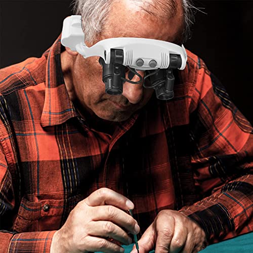 Hands Free Head Magnifying Glasses, Magnifier with Light (1X-8X) - color: Black Head Magnifying Glass