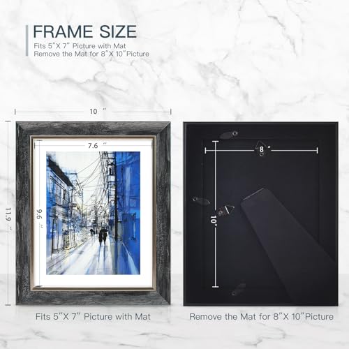 XUANLUO 8x10 Picture Frames Set of 4,Rustic Retro Photo Frame(Grey) - color: Grey-4pcs, size: 8 x 10 inch
