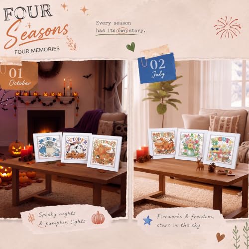Trandraft 13 Pcs Fall Monthly Diamond Art Kits for Adults DIY Craft - style: Monthly Holiday