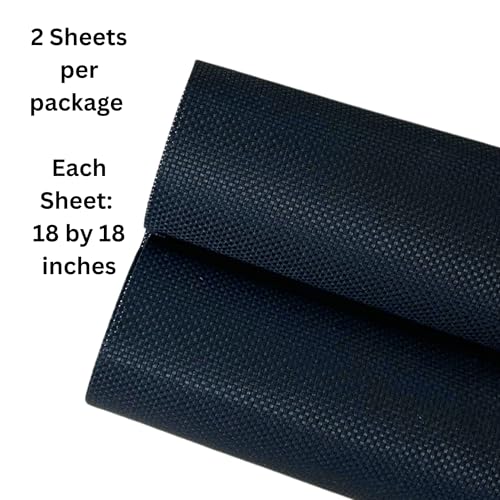2 Sheets of Black 11 Count Aida Cloth – 18 x 18 Inch Pre-Cut Fabric Squares – Cross Stitch Fabric – 100% Cotton – Ideal for Needlework & Embroidery – The Knotty Unicorn - color: Black