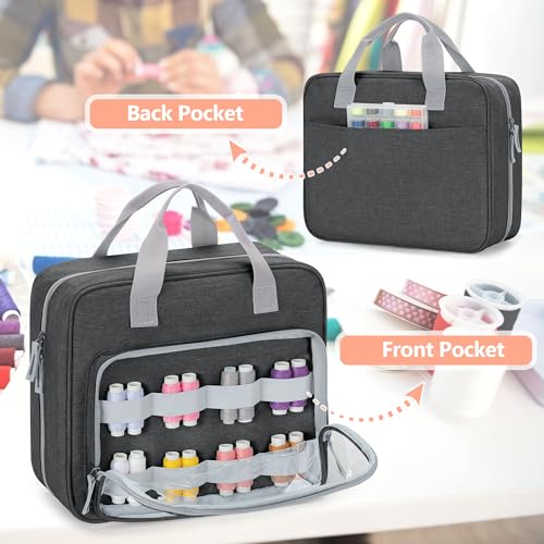 LUXJA Sewing Storage Organizer with Folio Open Design, Gray - color: Gray