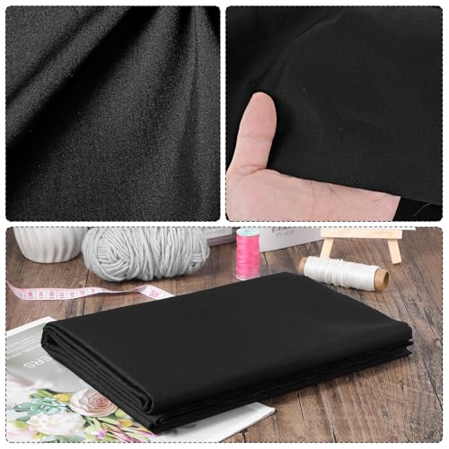 100% Black Cotton Fabric 3 Yards 59 Inches Wide Cotton Quilting Fabric by The Yard, Soft Embroidery Muslin Fabrics for Sewing Material Apparel Cloth(Black) - color: Black, size: 3 Yards