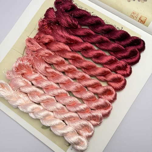 100% Mulberry Silk Embroidery Thread 9 Colors 22m Each (48) - color: 48