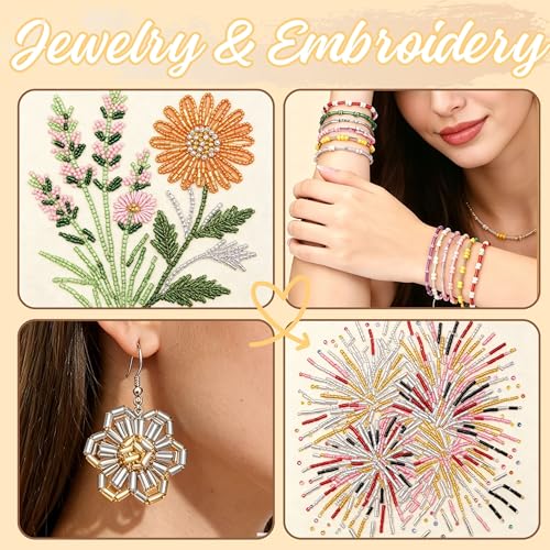 XIANNVXI 3000pcs Silver Glass Bugle Beads - color: Silver