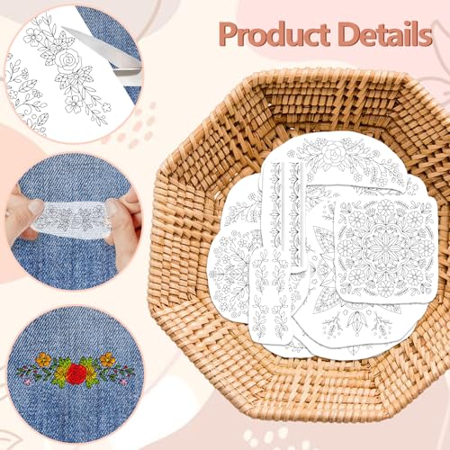 Peacoblue Mandala Flower Stick and Stitch Embroidery Patterns - color: Mandala Flower