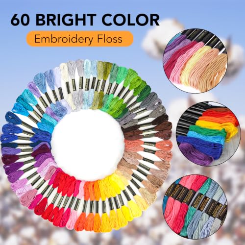 LOVIMAG Embroidery Thread 60pcs Friendship Bracelet String Floss Kit Yarn - style: 60pcs