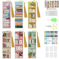 KYOQFVN 6 Pcs Bookshelves Cross Stitch Bookmark Kit for Beginner - Stamped Cross Stitch Kits for Adults - DIY Crossstitch Kits Adult with Instructions Hand Craft 14CT - color: SQSZX-003