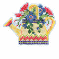 Floral Watering Can Beaded Counted Cross Stitch Kit Mill Hill 2015 Spring Bouquet MH185106