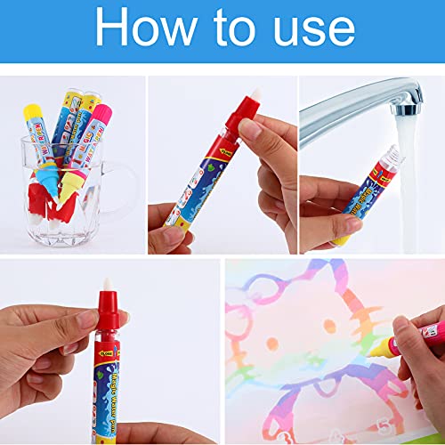 Tenare 10 Pcs Water Doodle Pens for Kids Water Mat Water Book, Refill Pens