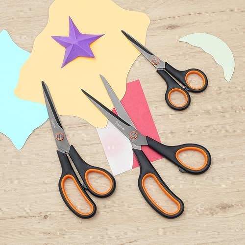 VEESA Titanium Scissors Set of 3, Ultra Sharp Stainless Steel