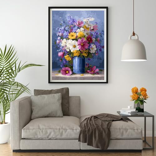 Moohue 14 ct Counted Cross Stitch Kits for Adults Flowers Cross Stitch Patterns Stamped Printed Cross Stitch Kits (Flowers 15) - color: Flowers 15