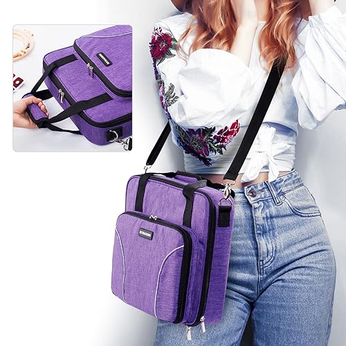 Large Embroidery Bag, Cross Stitch Organizer & Needlepoint Project Bag - color: Purple